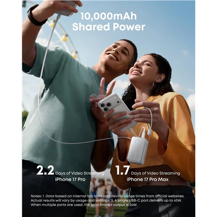 Anker Nano Power Bank 10,000mah, 45w, Built-In Retractable Usb-C Cable - Image 3