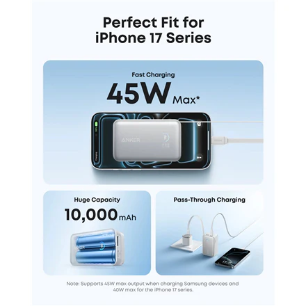 Anker Nano Power Bank 10,000mah, 45w, Built-In Retractable Usb-C Cable - Image 5