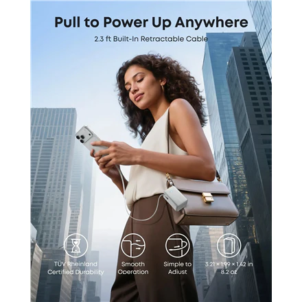Anker Nano Power Bank 10,000mah, 45w, Built-In Retractable Usb-C Cable - Image 8