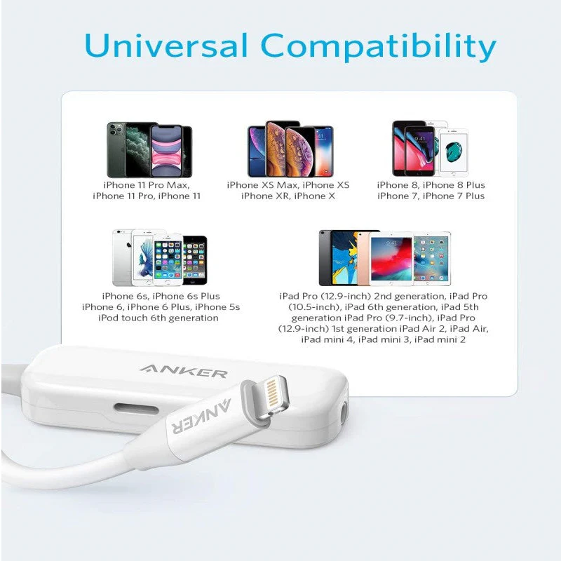 Anker 2-in-1 Audio & Lightning Charging Adapter 3.5mm Headphone Jack MFi-Certified - Image 3