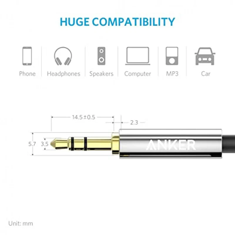 Anker 3.5 mm Male To Male Audio Cable Black - Image 4