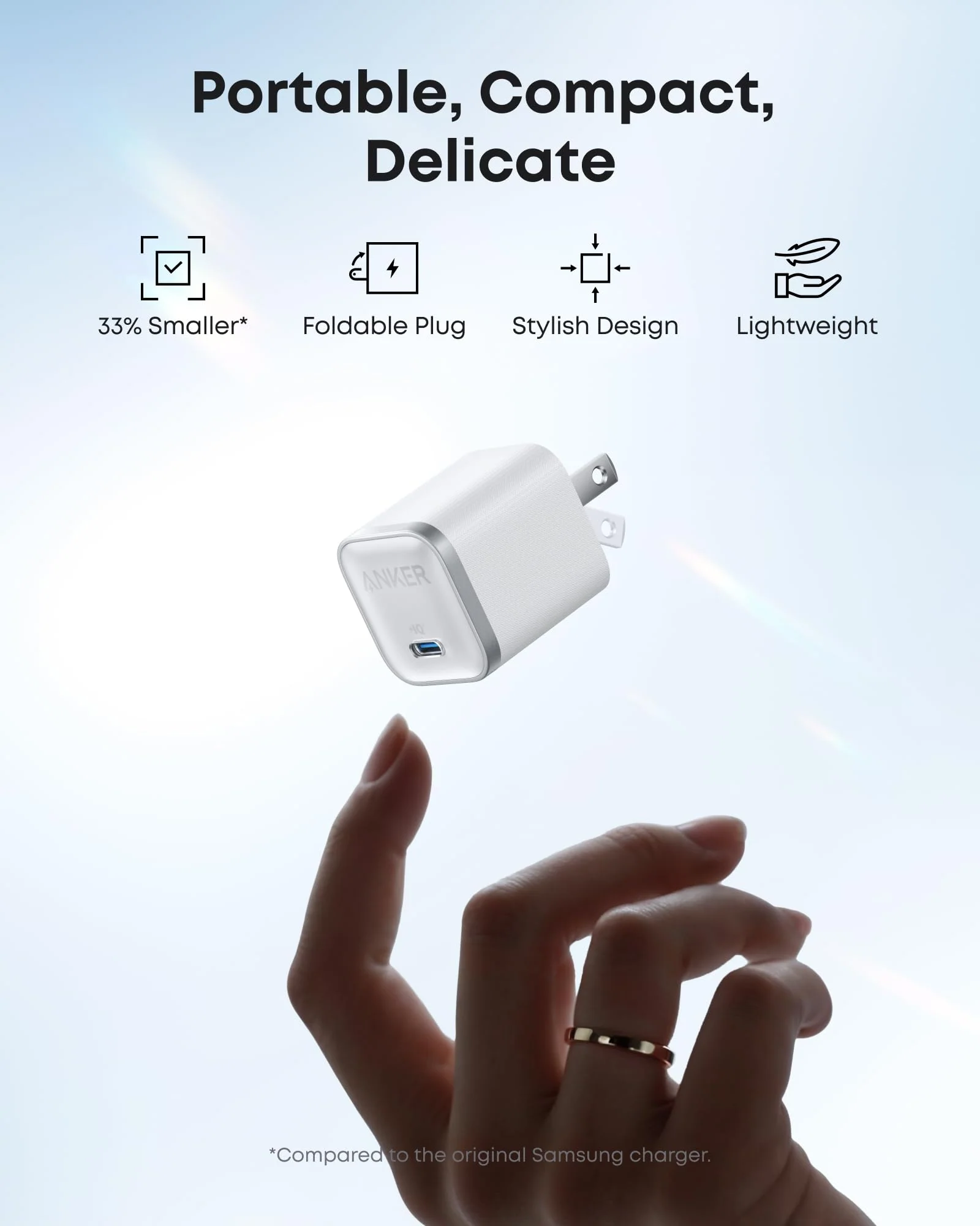 Anker Nano 45W Usb-C Charger, Fast Charging, Compact & Foldable Plug, 2-Pin (US) - White - Image 3