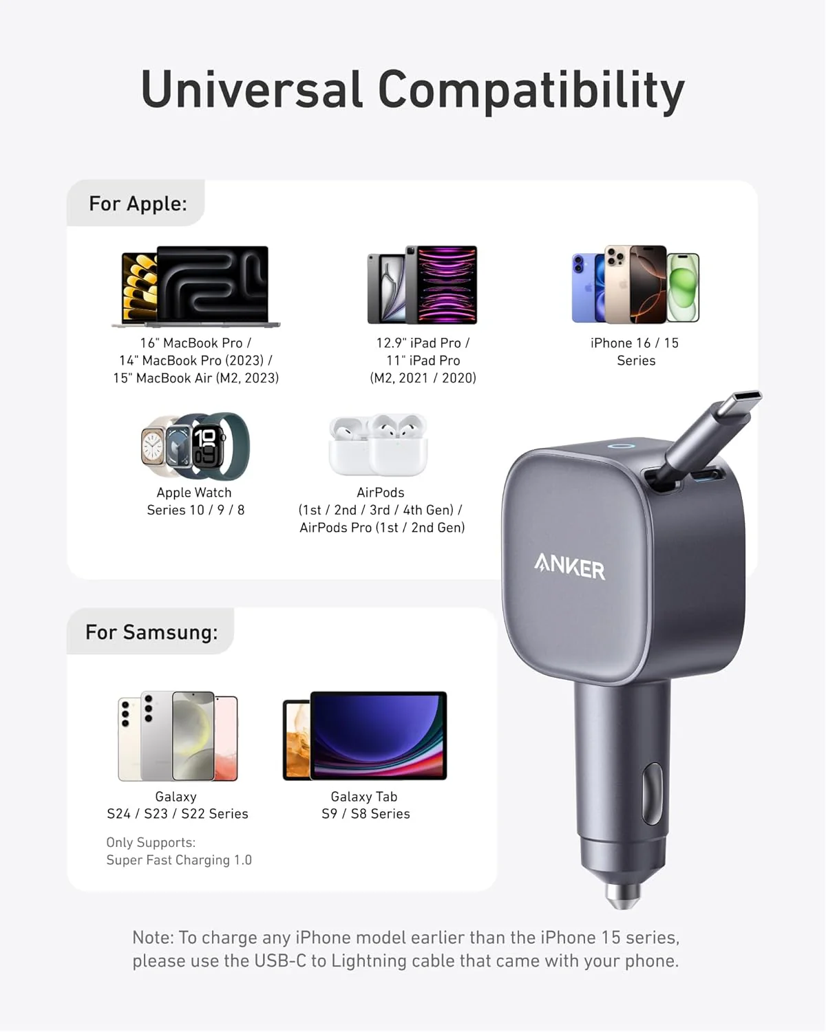 Anker Nano Car Charger 75w, Usb-C Port, Built-In Retractable Usb-C Cable - Image 6