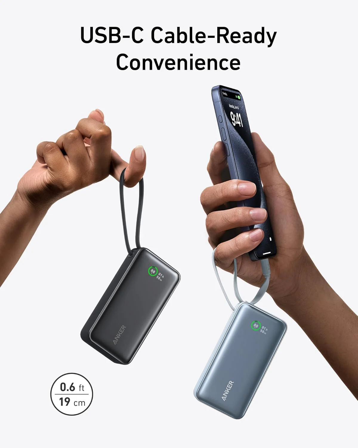 Anker Nano Power Bank, (10,000mah, 30w Built-In Usb-C Cable) - Image 6